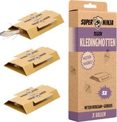 Super Ninja Kledingmotvallen - 3 Ecologische Vallen om Kledingmotten Effectief te Bestrijden - Niet-Toxisch - Milieuvriendelijk & Biedt tot 4 Maanden Bescherming