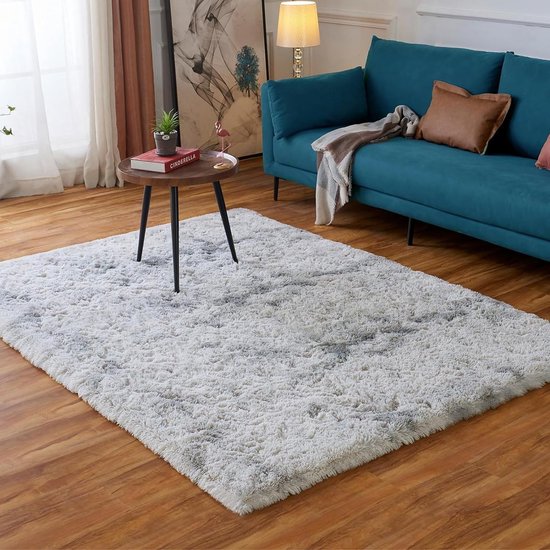 XSIVOD Wollig hoogpolig tapijt, grijs, wasbaar tapijt, woonkamer, antislip, extra groot tapijt, slaapkamer, zacht, modern tapijt, mat voor kinderkamer 160 x 230 cm XSIVOD Wollig hoogpolig tapijt, grijs, wasbaar tapijt, woonkamer, antislip, extra groot tapijt, slaapkamer, zacht, modern tapijt, mat voor kinderkamer 160 x 230 cm