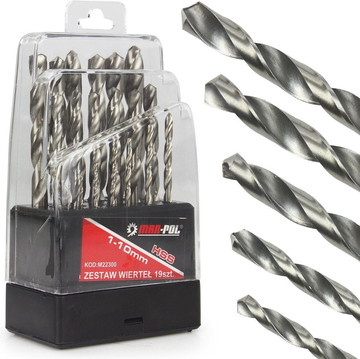 HSS Spiraalborenset voor metaal 19 delig maat 1.0 - 10.0 mm