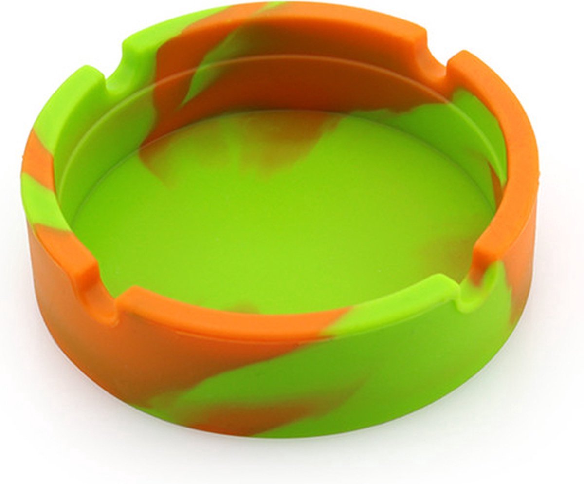 Goedkoopste Jumada's - Silicone Asbak - Portable Ronde Sigaret asbak - Opvouwbar en Eco-vriendelijk - Geel en oranje
