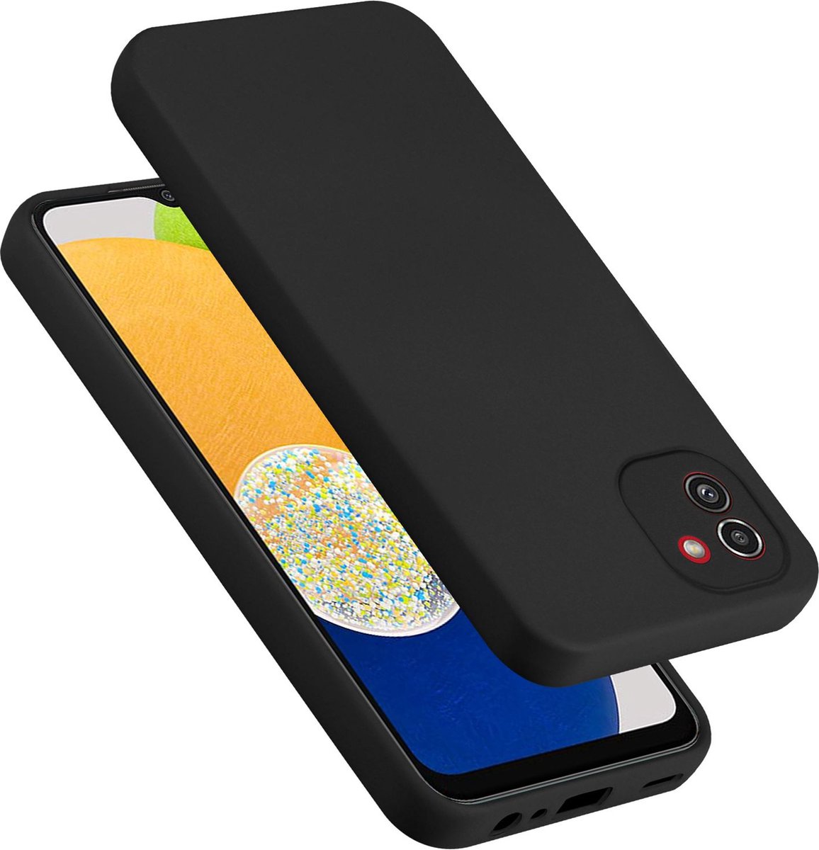 Cadorabo Hoesje geschikt voor Samsung Galaxy A03 in LIQUID ZWART - Beschermhoes gemaakt van flexibel TPU silicone Case Cover