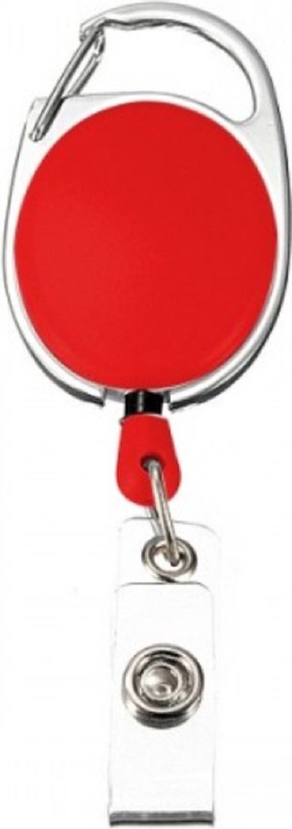 Finnacle - Rode mat badgehouder - Clip & trekkoord - Handige badgehouder
