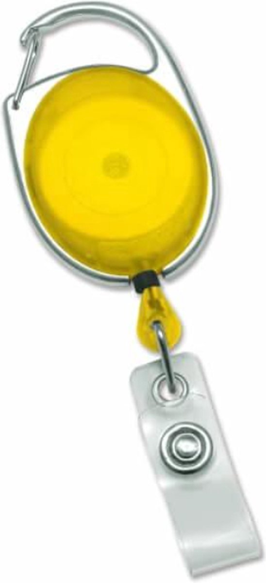 Finnacle - Gele mat badgehouder - Clip & trekkoord - Voor professionele badges
