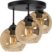 Plafondlamp Industrieel 3-Lamps Amber Bol Woonkamer