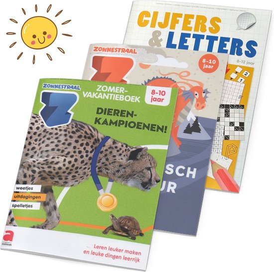 Educatief vakantieboek pakket voor kinderen van 8 - 10 jaar - Voordeelbundel van 3 vakantie doeboeken - Hersentraining tijdens de vakantie - Spel- en leerboeken