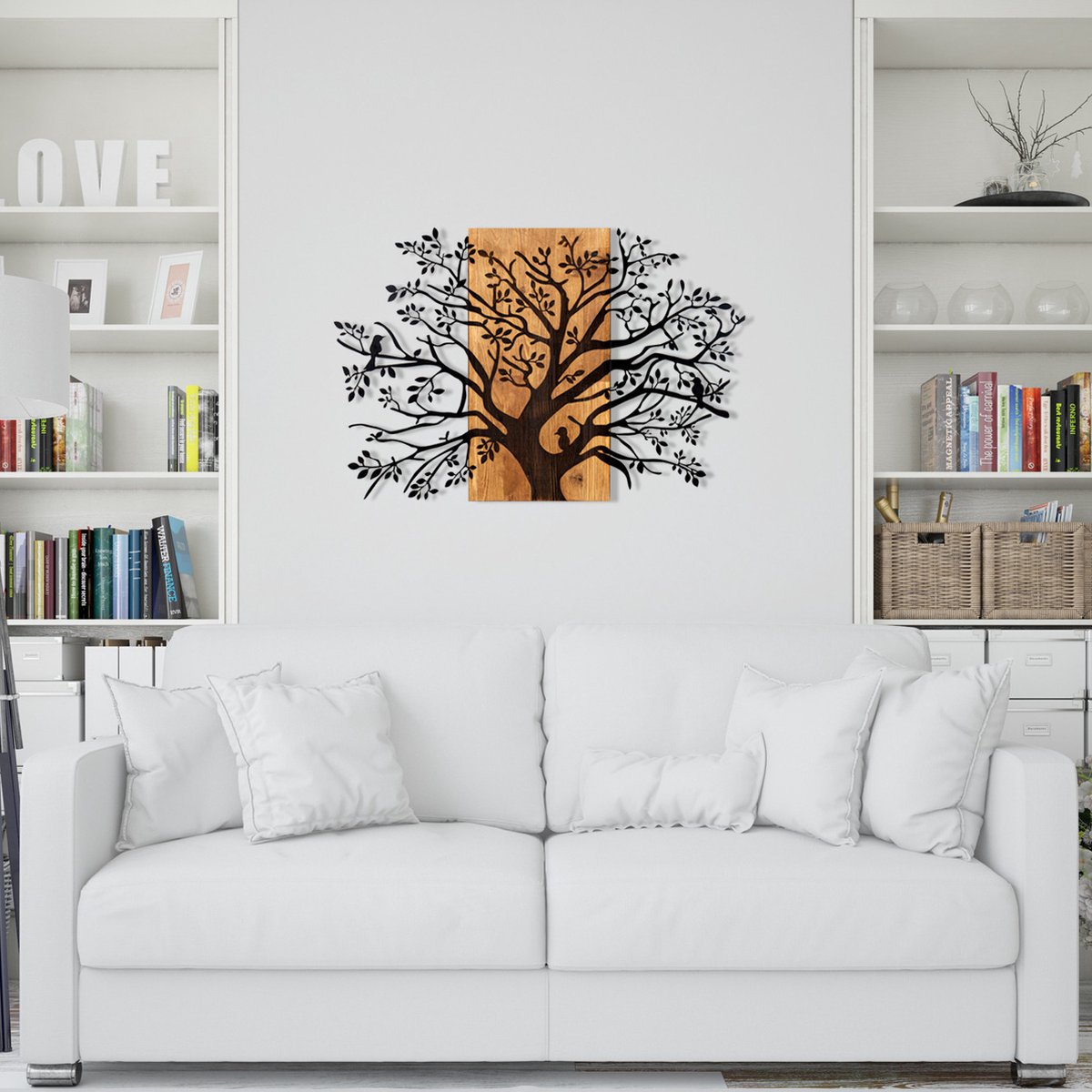 Enzo Decoratief Houten Wandaccessoire | Houten Lijst | 85 X 58 Cm - Emob - Wanddecoratie - Zwart - Hout; Metaal