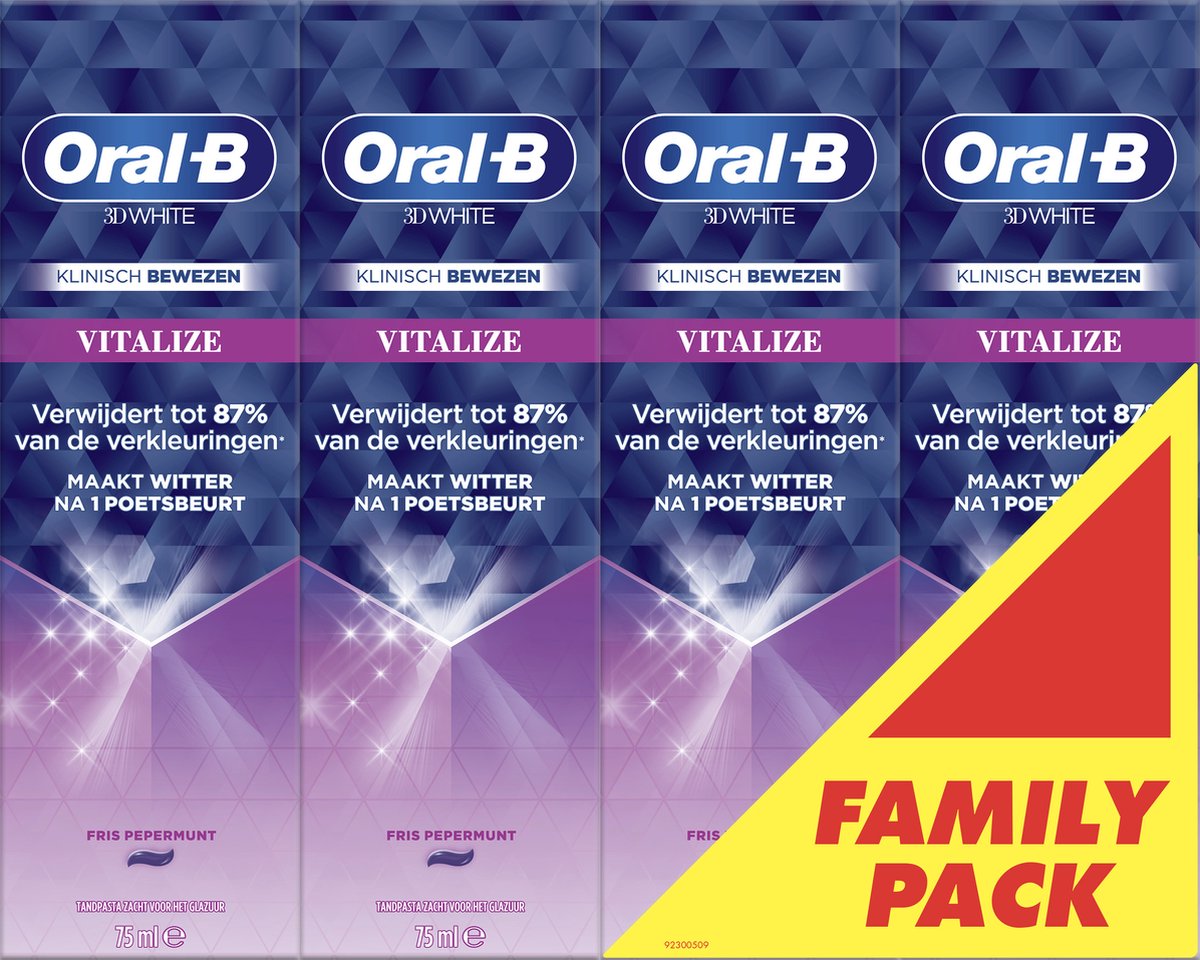 Goedkoopste Oral-B Tandpasta 3D White Vitalizing Fresh - 4 x 75 ml
