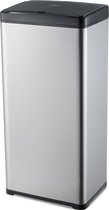 Prullenbak à Capteur MOA - 50 litres - Acier Inoxydable & ABS Durable - Antidérapant - Couvercle Silencieux - Mode Fermeture Temporisée - Inox - SB02S