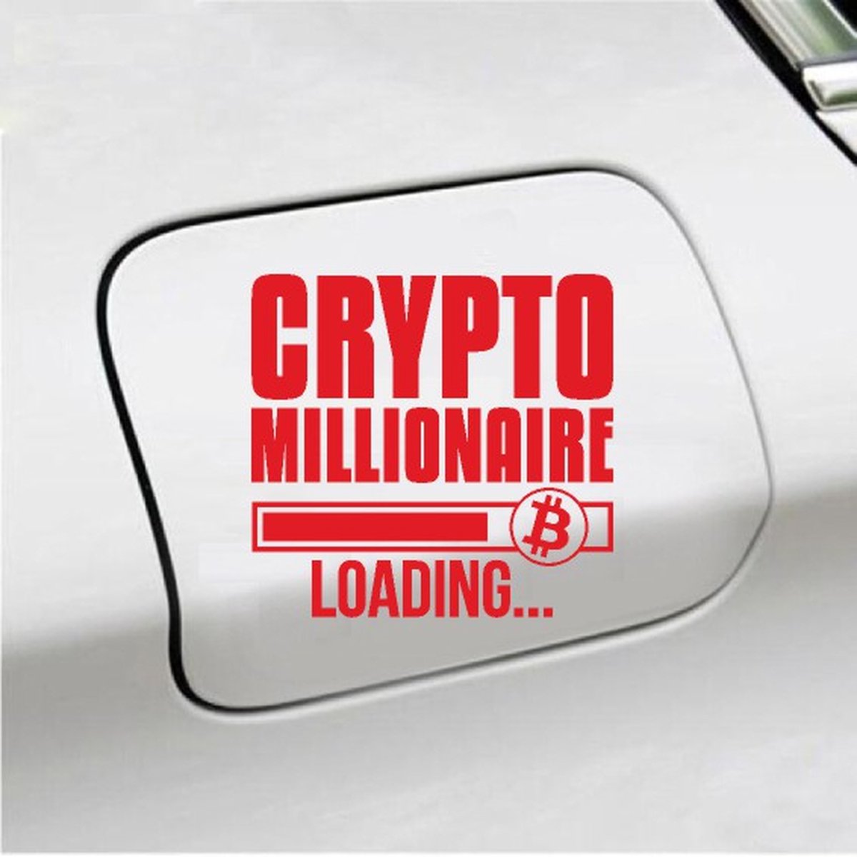 Bumpersticker - Crypto Millionaire - 11x11 - Rood | bol