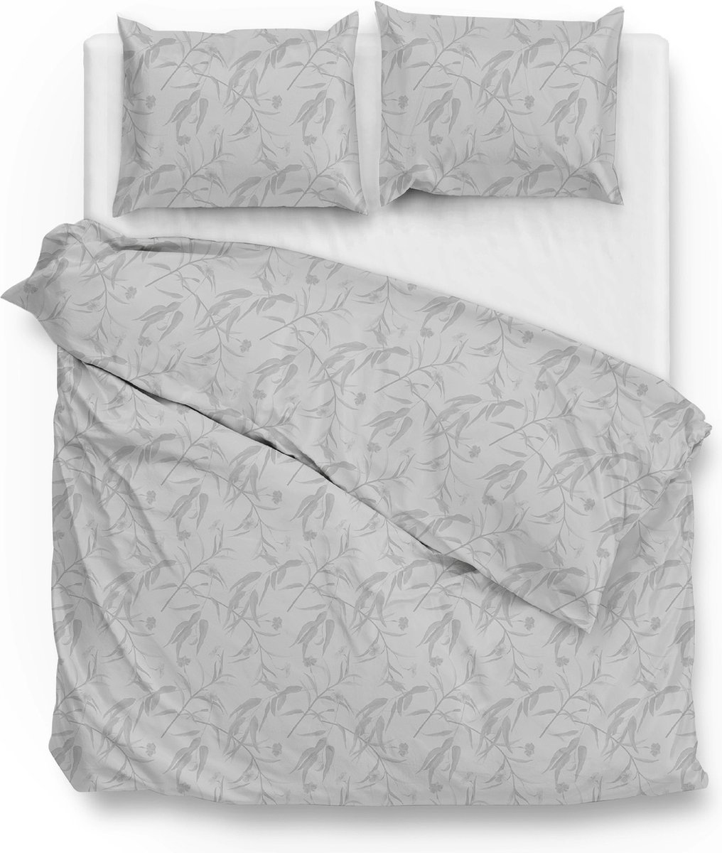 Zohome Dekbedovertrek Fiori-di-Satinado - Abstract Bedlinnen - 260x220 - Grijs - Dekbedhoes van 100% Katoen-Satijn