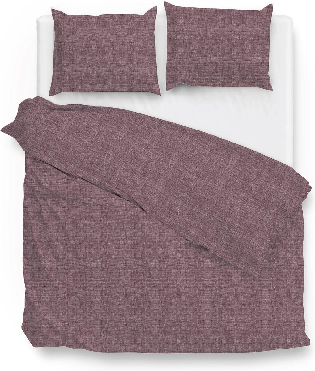 ZoHome Lino Dekbedovertrek - Tweepersoons - 200x200/220 cm - Wine Red