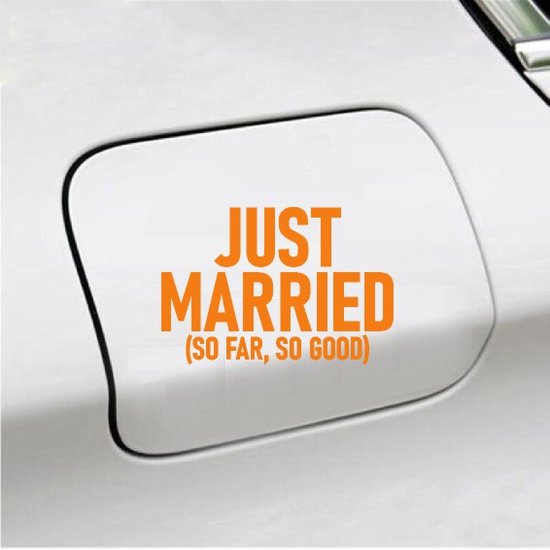Autocollant pour pare-chocs - Just Married - 11x16 - Oranje