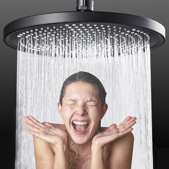 Pommeau De Douche à Pluie Ronde,Tête De Douche Ronde Haute Pression Chromée (grand Diamètre 190mm