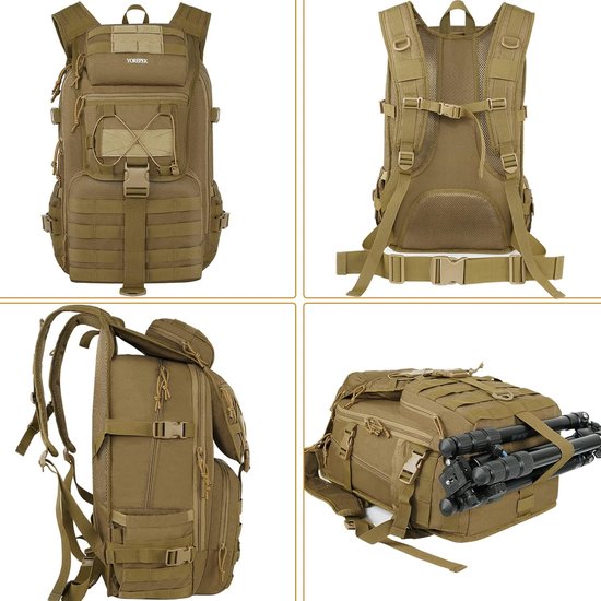 VINBAGGE Tactische rugzak voor heren, 40 liter, wandelrugzak