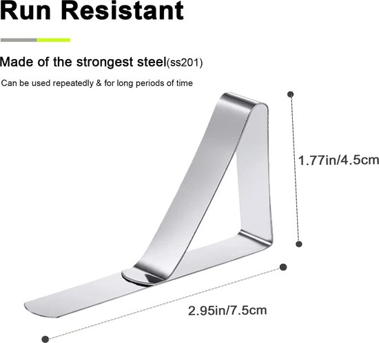 Pinces à Pinces à nappe BOTC - 12 pièces - Pinces de Pince-nappes robustes pour nappe - Poids de nappe - Acier inoxydable