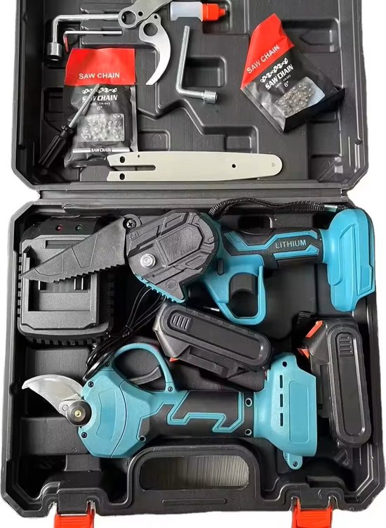 Accu kettingzaag - Snoeischaar 21V 650W 6 inch - mini kettingzaag op accu - geschikt voor 18v LXT makita accu — afbeelding 5