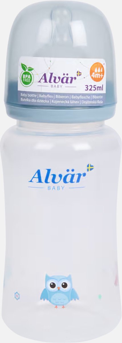 Goedkoopste Babyfles Blauw Transparant | Kunststof | 325 ml - Ø 6,5 x 18 cm | Drinkbeker voor kinderen | BPA vrij | Magnetronbestendig | Vaatwasserbestendig | Voor baby's vanaf 4 maanden