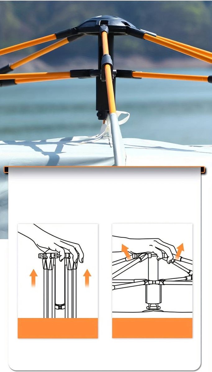 Automatische Pop-up Kamperen Tent voor 2-3-4 Personen - Camping Tent -Waterdichte Zonnetent -Inclusief Grote Draagtas- Draagbare Tent voor Buiten - Ideaal voor Gezinscamping en Buitenactiviteiten - Groen – foto 4