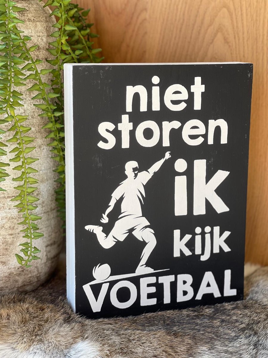 Tekst blok Niet storen ik kijk voetbal zwart EK cadeau