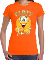 Bellatio Decorations Foute party t-shirt voor dames - Party Time - oranje - carnaval/themafeest XXL
