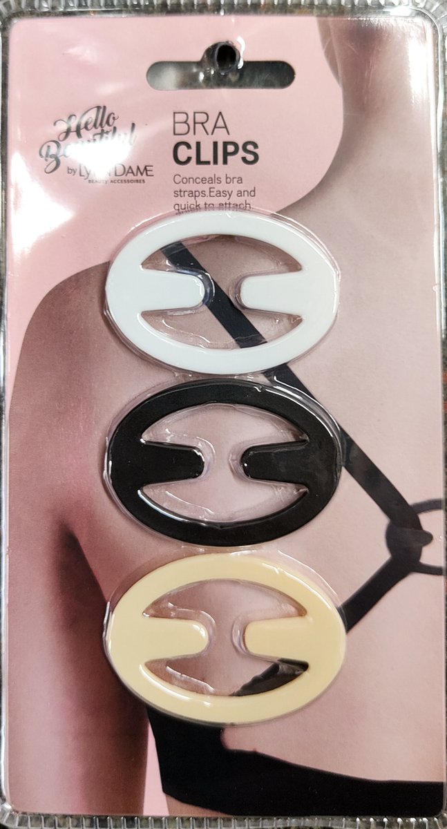 BH Clips – Rugverlager & Racerback Clip – Set van 3 stuks – Wit, Zwart, Beige