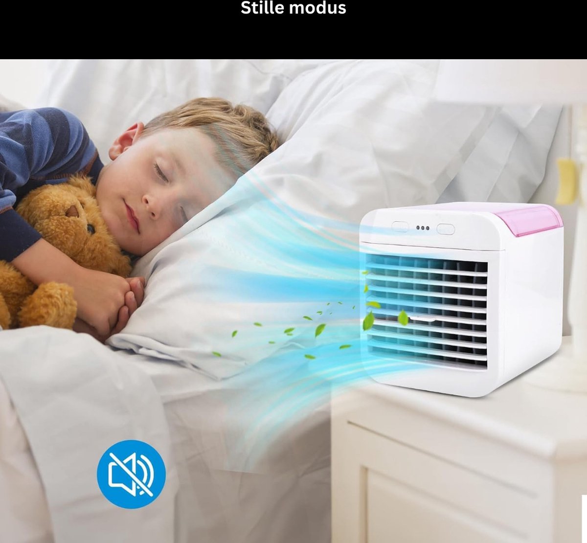 Mobiele Airco Zonder Afvoer - Mobiele Aircooler Draagbaar - Mobiele Airco voor Slaapkamer met 3 snelheden- Wit en Roze – foto 4