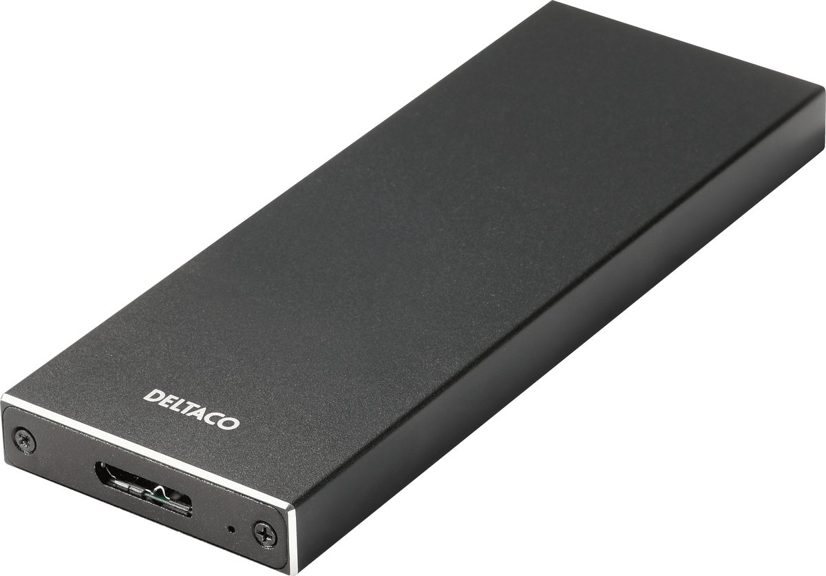 Deltaco MAP-K16N - Externe behuizing voor 1xM.2 SSD - B-Key - B&M Key - SATA 3.0 - Zwart
