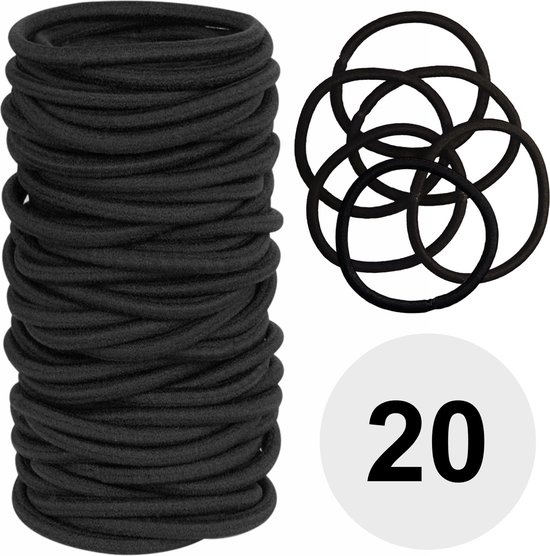 Fako Fashion® à cheveux - Ø 45 mm - 3-4 mm d'épaisseur - 20 pièces - Zwart