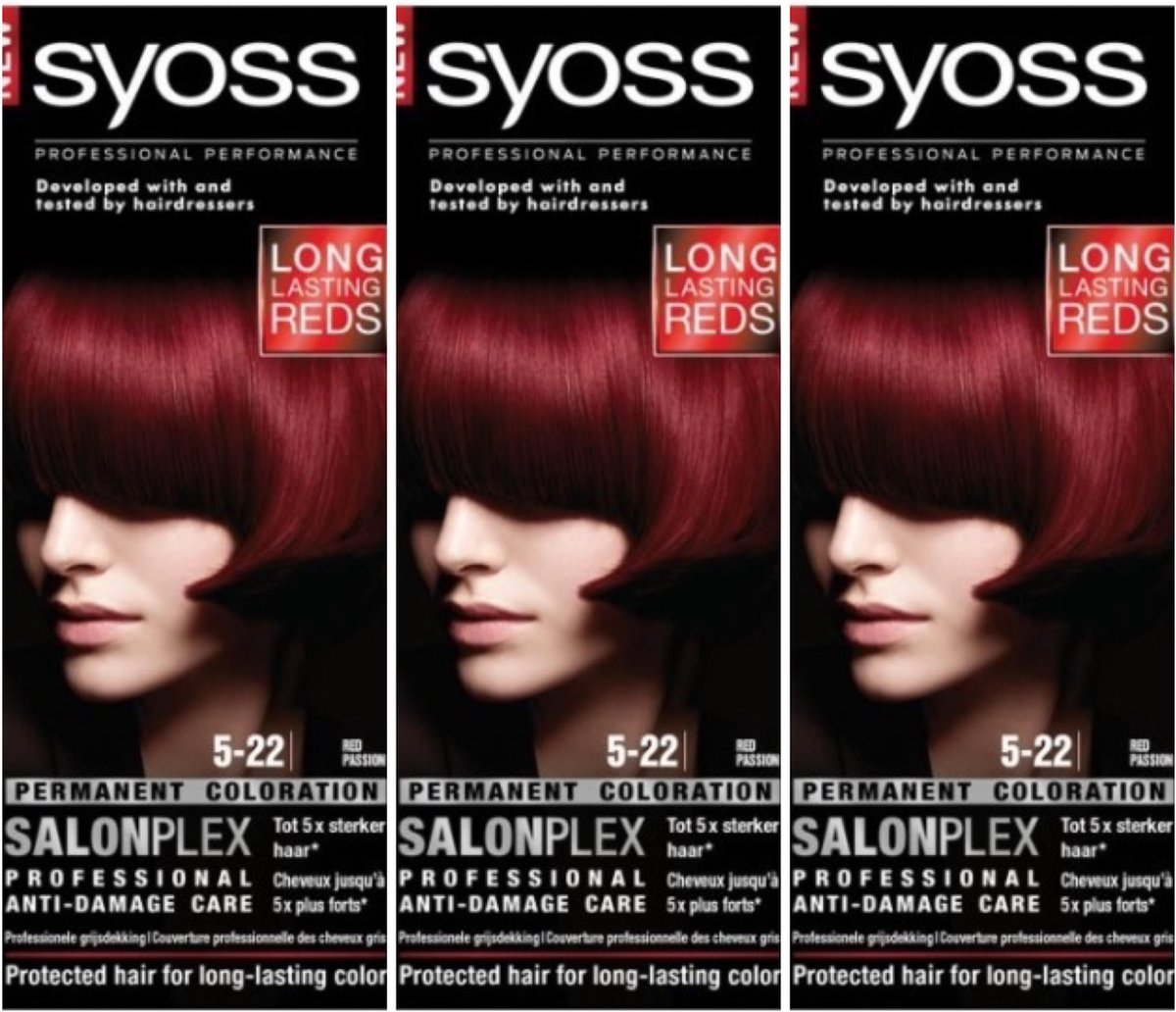 Syoss Color Fashion 5-22 Red Passion 3 stuks voordeelverpakking