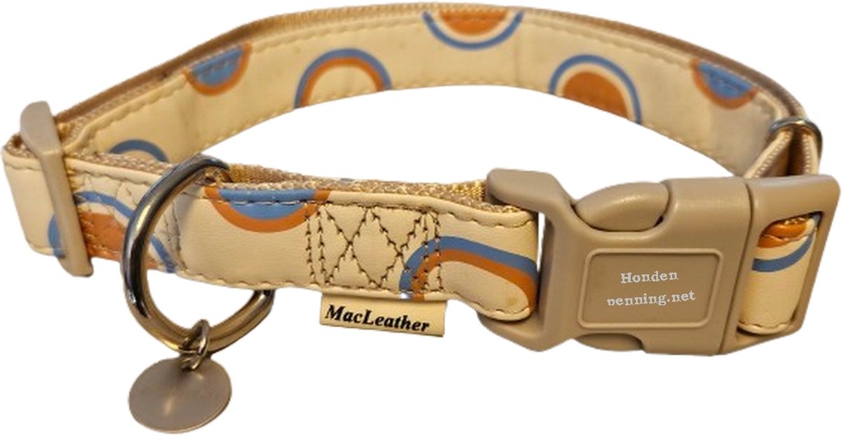 Hondenhalsband MacLeather beige - halsmaat 48-70 cm