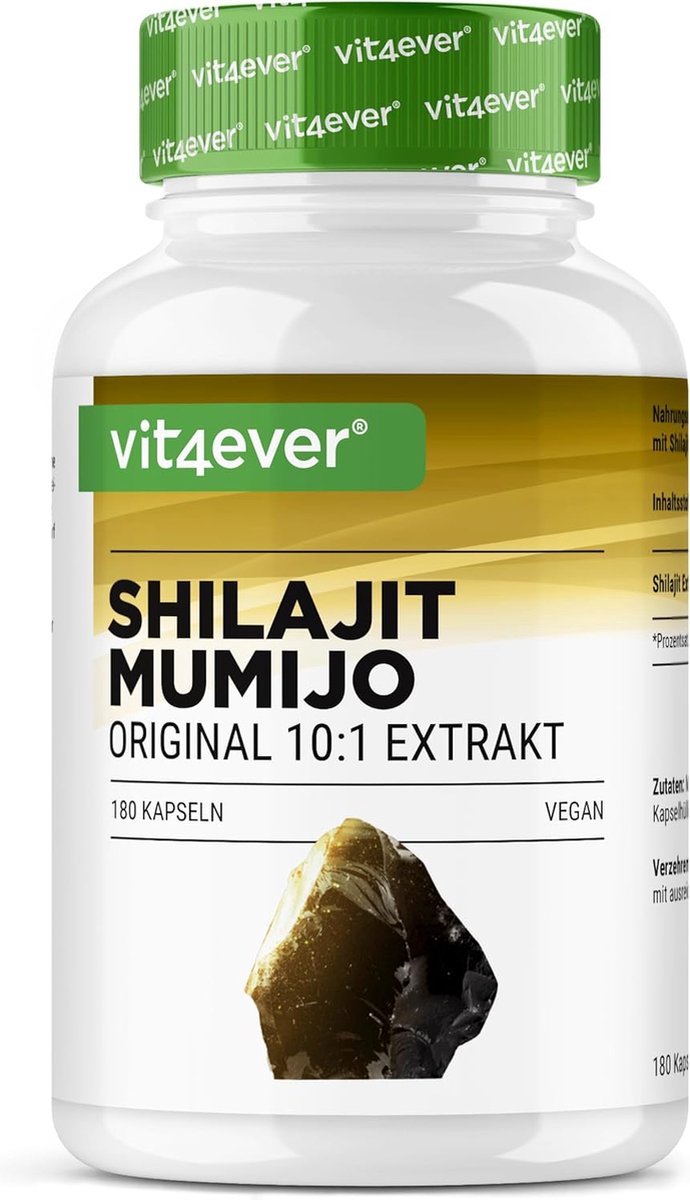 Goedkoopste Vit4ever - Mumijo Shilajit -180 capsules - Hooggedoseerd met 1500 mg per dagelijkse Portie - Origineel Himalaya 10 1 extract - Zonder ongewenste toevoegingen - Veganistisch