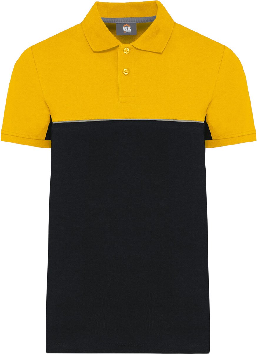 WK. Designed To Work Ecologische uniseks polo met korte mouwen in twee kleuren WK210 - Black / Yellow - 4XL