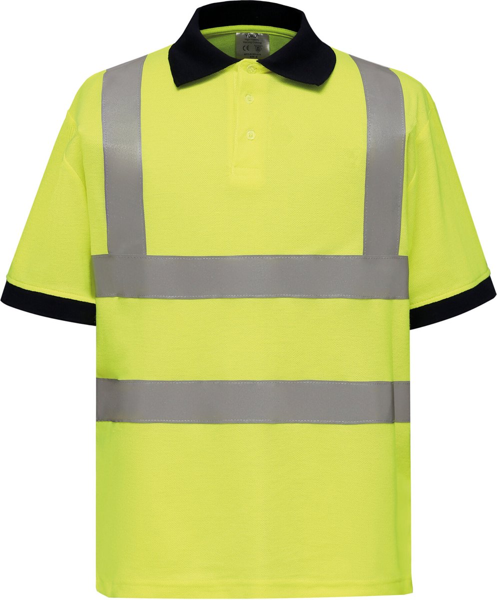 Yoko High Visibility Short Sleeve Polo Shirt YHVJ210 - Hi Vis Yellow - L