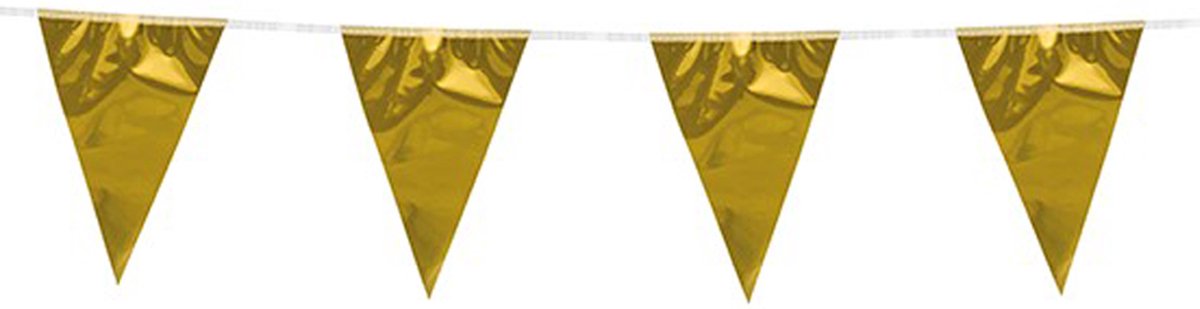 3x Vlaggenlijn Metallic Goud 10 meter - Verjaardag Feest Party Festival Poolparty Decoratie