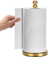 Bol.com Gouden Papieren Handdoekhouder Met Verzwaarde Basis Voor Bediening Met Eén Hand - Houder Voor Papieren Handdoekhouder aanbieding