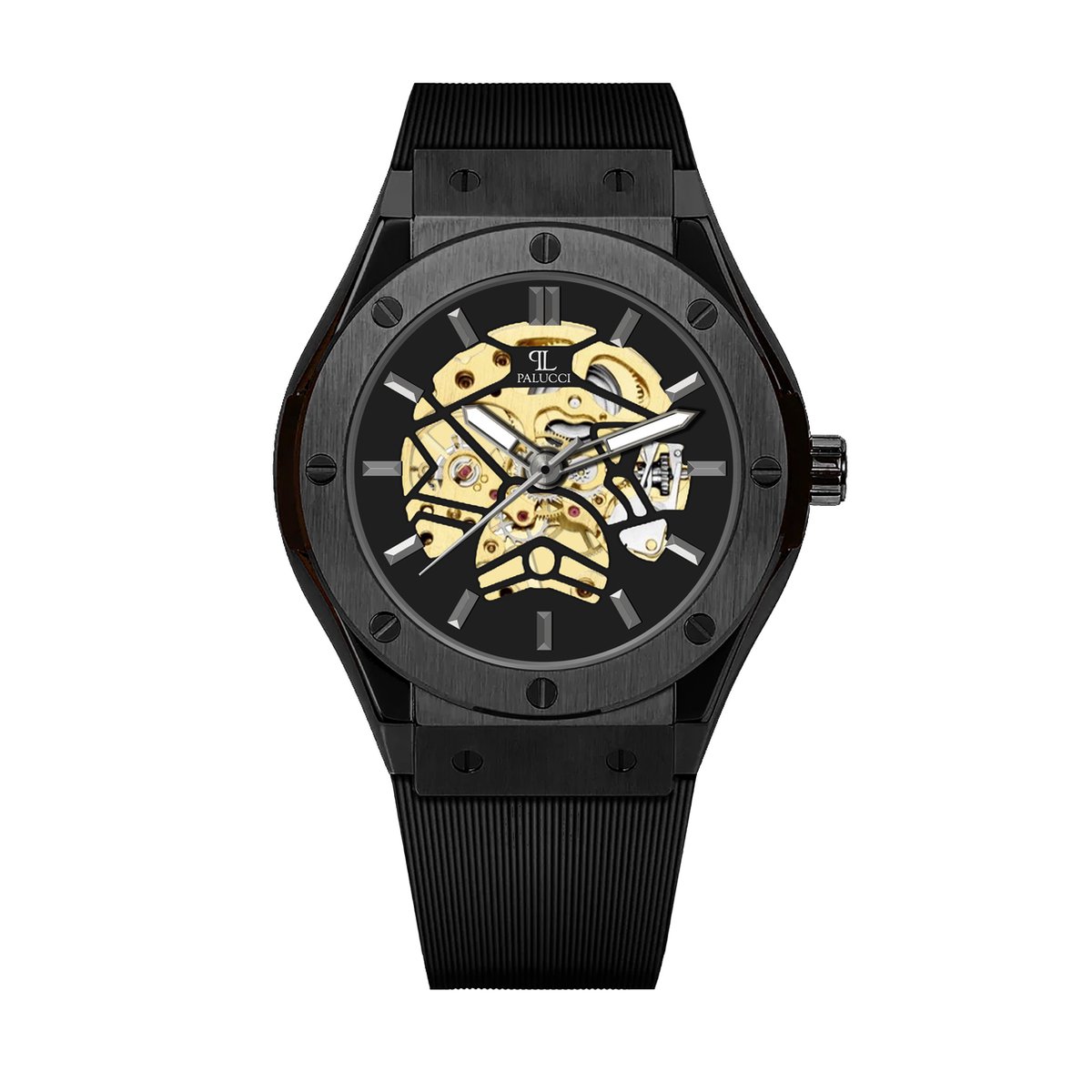 Palucci Scheletro Automatic Watch Zwart - Herenhorloge - Automatisch Uurwerk