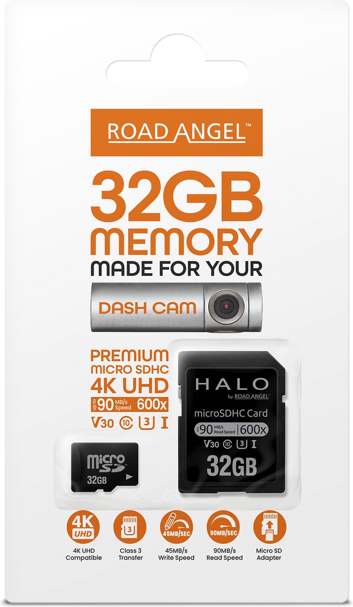 Road Angel SD kaart SD32 - Geschikt voor de Road Angel dashcams - 32GB