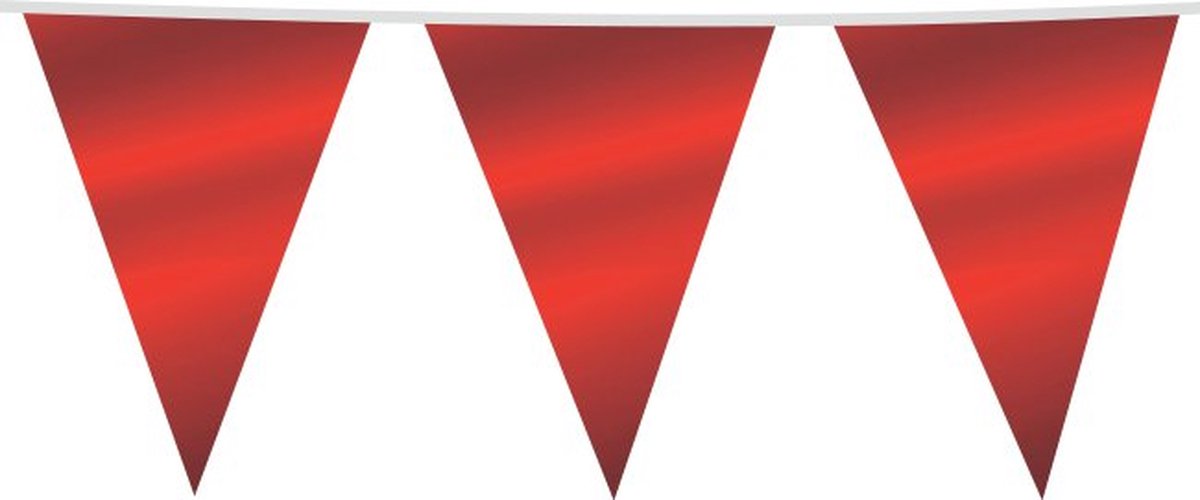 6x Giga Vlaggenlijn Ruby Red 30x45cm 10 meter XXL - Verjaardag Feest Party Festival Poolparty Decoratie