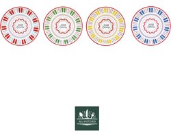 set/4 pizza bord 32,5 cm porselein Pizza Lovers