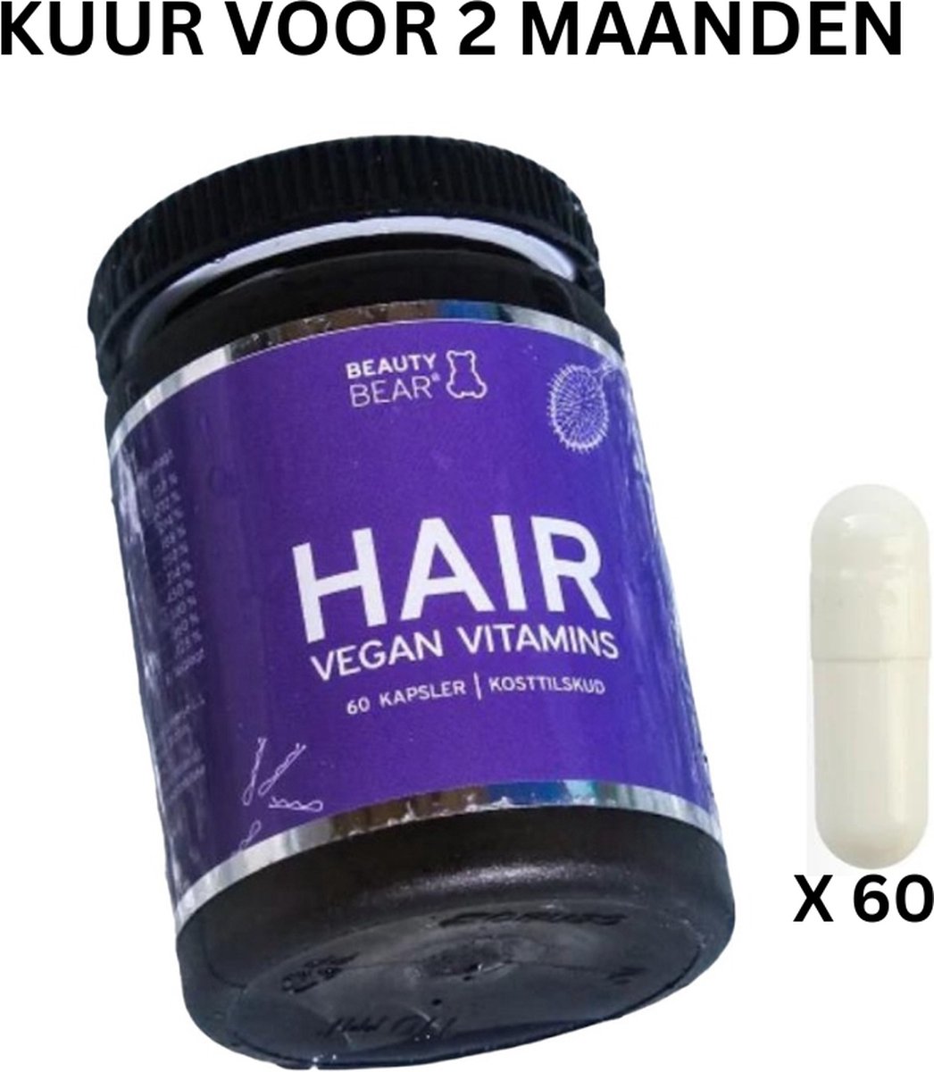 Goedkoopste BEAUTY BEAR Hair Vitamines, 60 Capsules (2 Maand Kuur) .....NIEUW