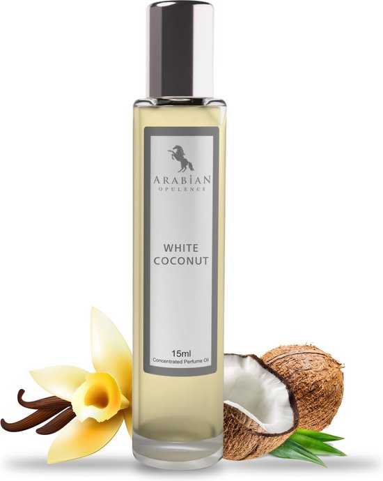 ARABIAN OPULENCE Unisex Parfum voor Heren & Dames WHITE COCONUT FR303 | Parfum Olie | Langhoudende Unisex | Eau de Parfum voor meisjes en jongens | Tropische Vanille Kokosgeur | Roll-on Parfum Cadeauset | Geur voor dames & Heren, Reisformaat (15ml)