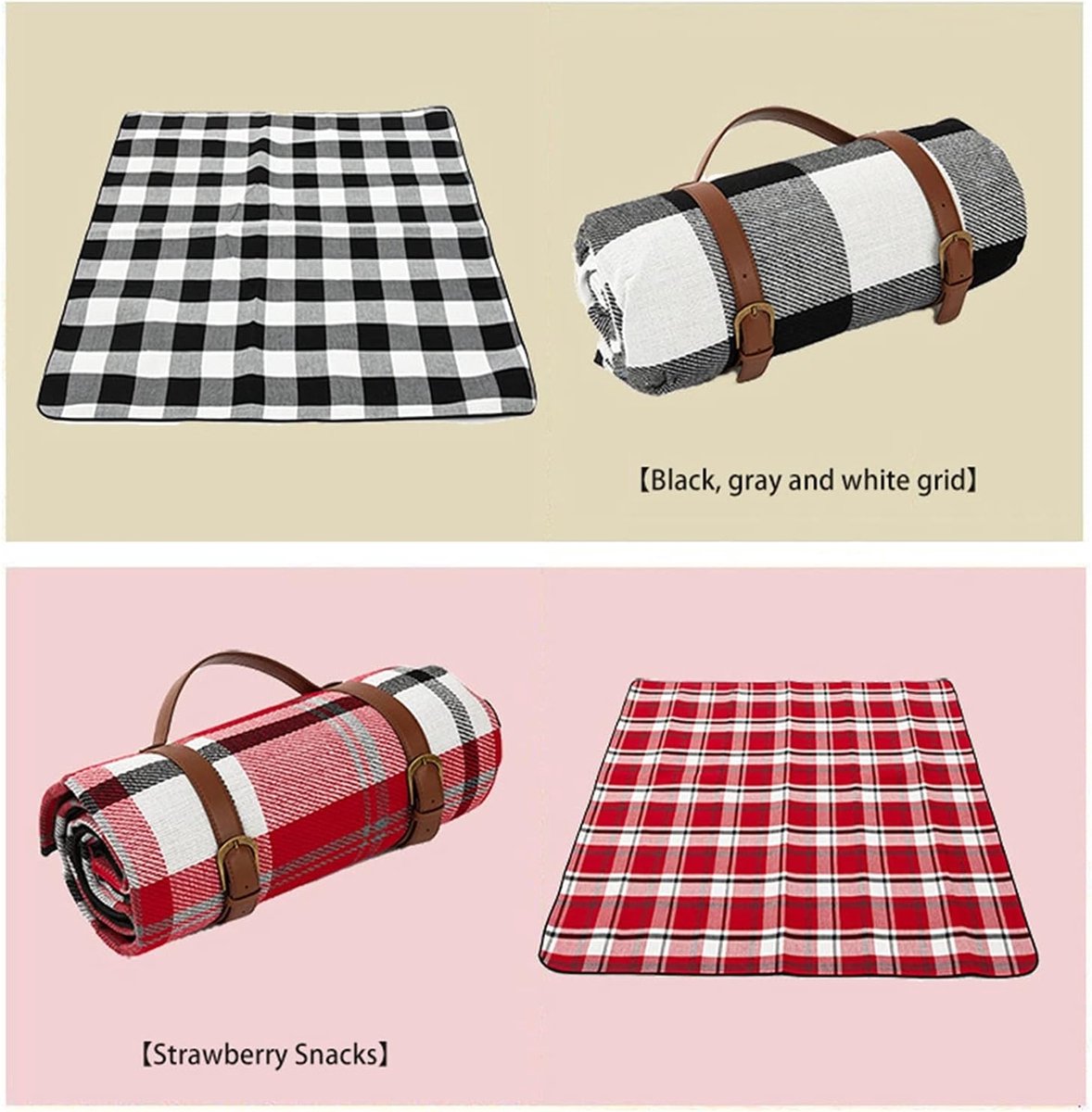 Picknickkleed - Waterdicht - 200x200 cm - Buiten - Opvouwbaar Picknickkleed - Buitenkleed - draagbare stranddeken zandvrij - Picknickdeken - Voor camping/park/tuin/strand/picknick/wandelen/barbecue — cadeau in Sport & Outdoor - foto 5