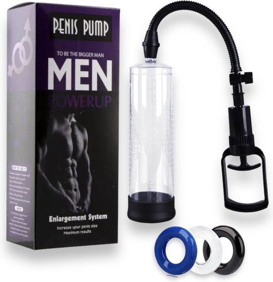 Foto: Men penis pomp cockring penis pomp met penisring sex toys voor mannen penis extender erectiepomp met penisringen