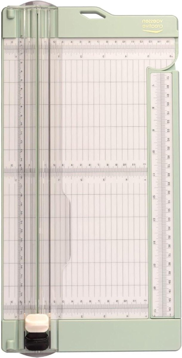 Papiersnijder incl. vouwpoot - Voor scrapbooking en kaarten knutselen - Snijden en vouwen van rechte lijnen op DIN A3, A4 - Mintgroen - 15x305cm