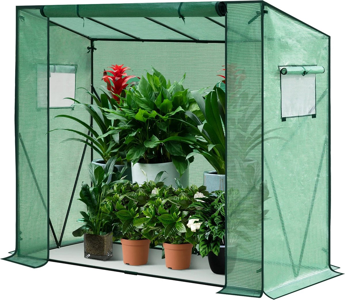 Néos® Tuinkas - Semi-Transparant - Voor Planten/Bloemen - 200x77x146/169cm - Groen
