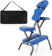 Costway Behandelstoel - Massagestoel Fysiotherapie Tattoo stoel - Verstelbaar - Opvouwbaar tot 160 kg belasting - Blauw
