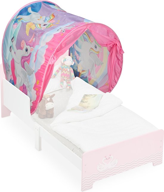Relaxdays bedtent kinderen - 220 x 79 cm - polyester - bedtunnel - voor kinderbed - pop up - B