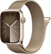 Milanese band - Vintage Gold - Geschikt voor 42mm - 44mm - 45mm - 49mm Apple Watch - RVS metaal Milanees smartwatchbandje met magneetsluiting - Voor iWatch Series Ultra 9 8 7 6 SE 5 4 3 2 1 grote modellen