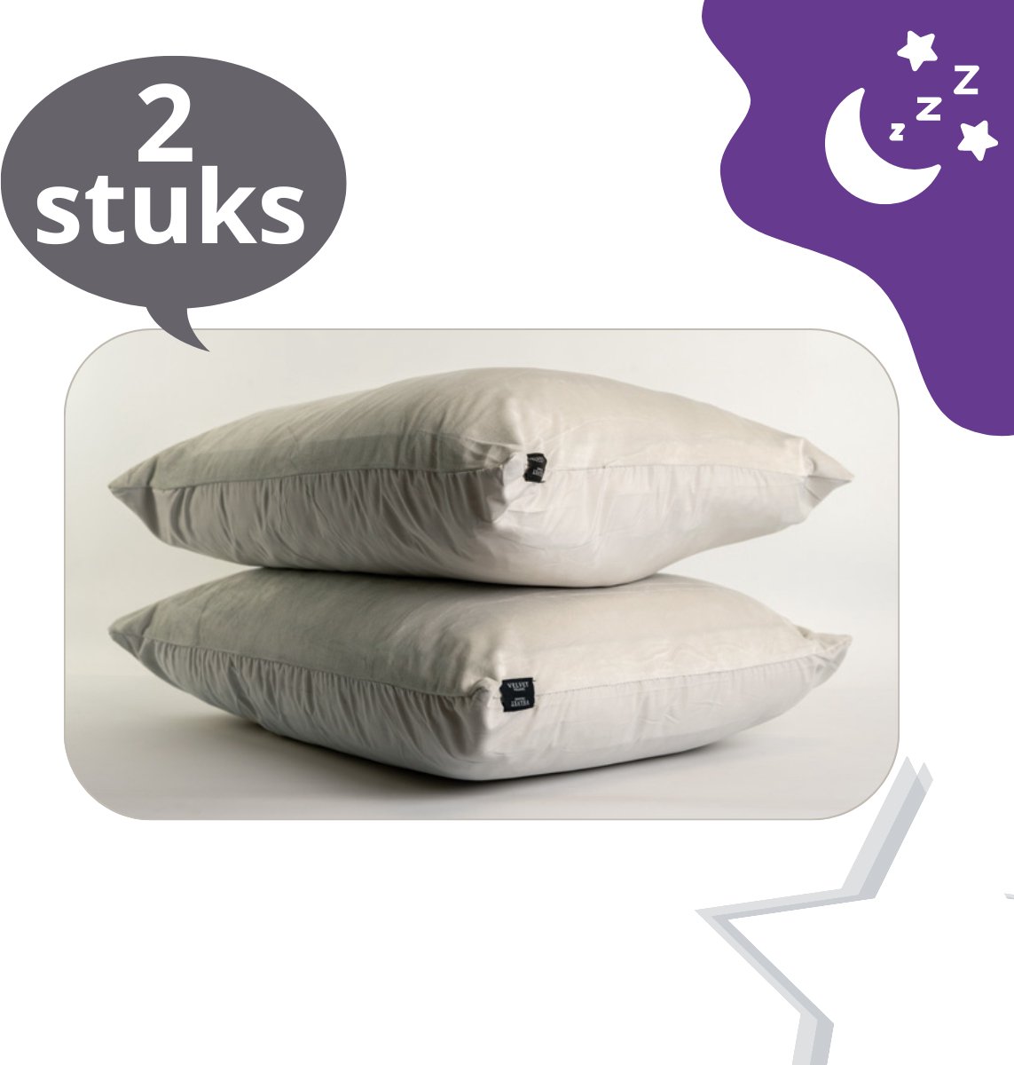 Beau Maison Velvet Kussenslopen Zilver - 60 x 70 cm - Set van 2