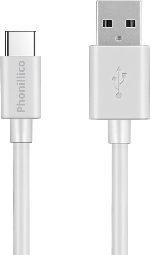 2x Câbles USB C vers USB A Blanc - 2 mètres - Câble de charge pour Realme C75 / C61 / C25s / GT 5G / GT Master / GT Neo2 / Note 60